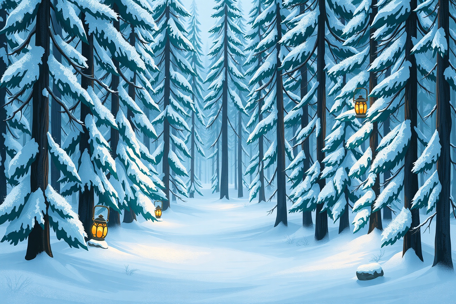 Snow Pine Woods