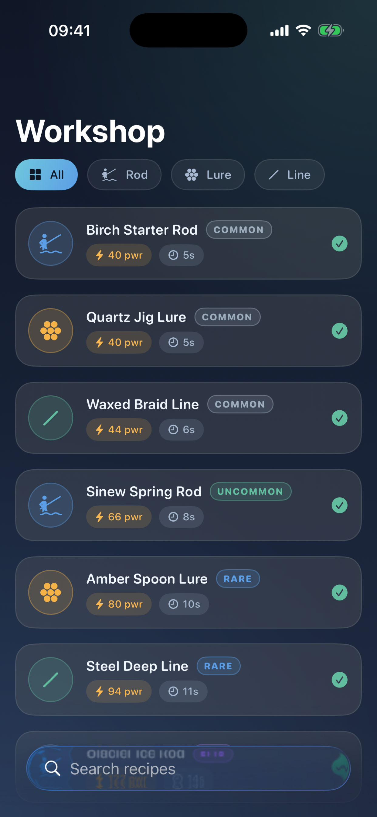 Workshop recipes